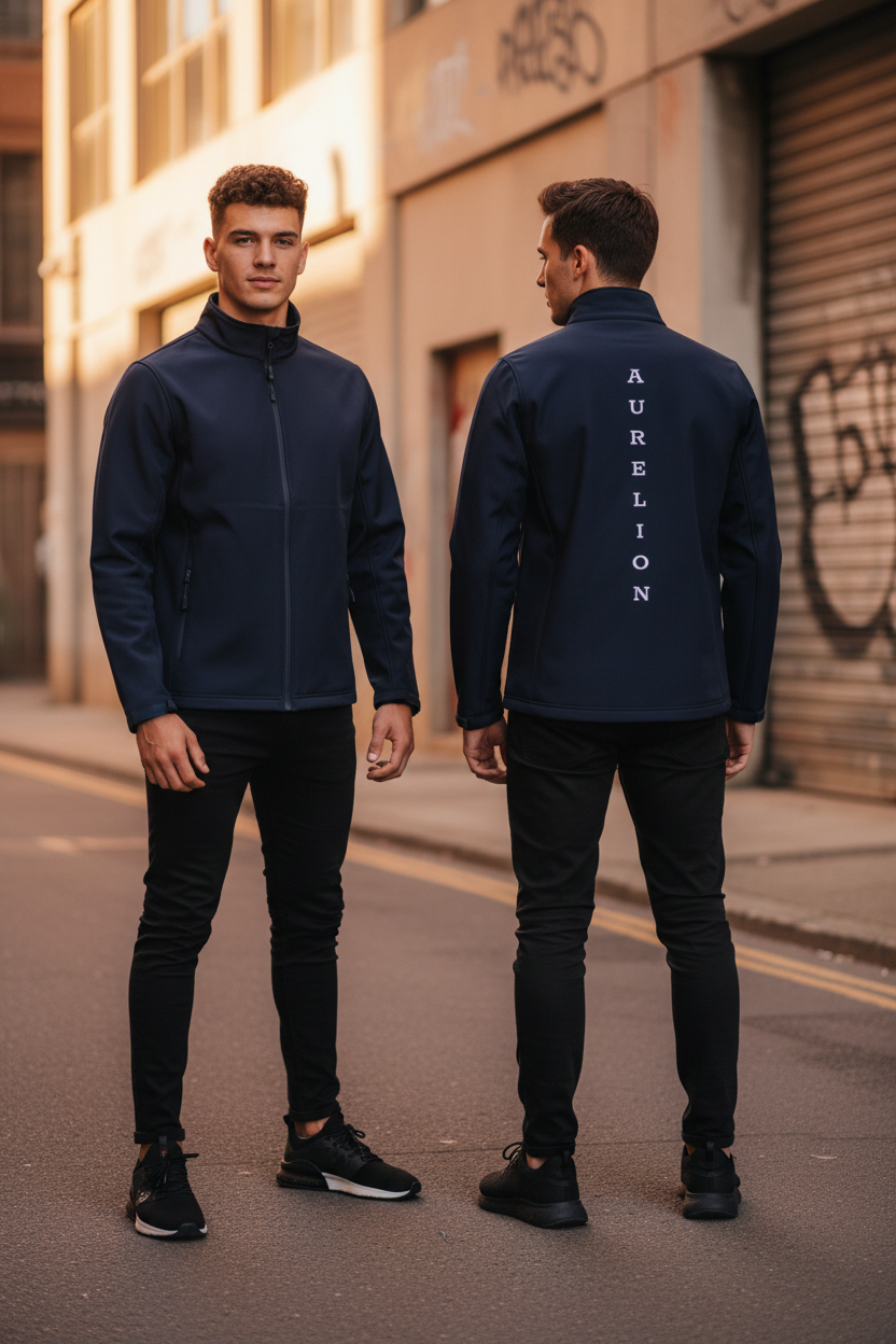Aurelion Navy Jacket Lifestyle Shot
